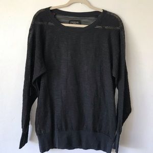 Rag & Bone Black Bleecker Raglan Top Semi Sheer